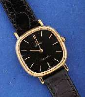 CONCORD DAMENARMBANDUHR, SCHWEIZ UM 1992, GG 585/000, SCHMUCKKRONE, MINERALFLACHGL., HIGH-TECH-QUARTZW., FLACHE AUSF., GESAMTH. CA. 4 MM, EZ 1-2