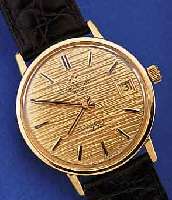 ETERNA MATIC HERRENARMBANDUHR DELUXE 3003, SCHWEIZ UM 1968, FLACHES GG 750/000-GEH., BODEN GESCHR., ZENTRALROTOR KUGELGEL., KAL. 1500K, ...