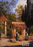 NAGEL, GEORG, GEB. 1871 FRANKFURT/M., STUDIERTE AM STäDELINSTITUT IN FRANKFURT, ZWEI JUNGE FRAUEN IN TRACHT AM BRUNNEN, ...
