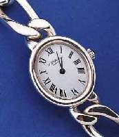 L.U. CHOPARD DAMENSCHMUCKBANDUHR, SCHWEIZ UM 1972, MASSIV 925ER SILBER, BODEN GEDR., EMAILFARB. KONTRASTZIFFERBL., SCHMUCKKRONE, RUNDANKERW. ...