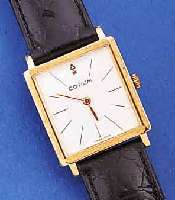 CORUM HERRENARMBANDUHR, SCHWEIZ UM 1960, GG 750/000, CARREE-GEH., LüNETTE MATT., BODEN GEDR., BLATT REST., RUNDANKERW., BASISKAL. FELSA 4122, ...