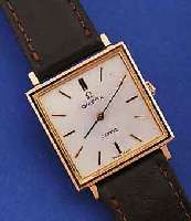 OMEGA HERRENARMBANDUHR GENEVE, SCHWEIZ UM 1964, RG 750/000, CARREEGEH., BODEN GEDR., BLATT REST., AUFGES. RG-STD.-ZEICHEN, TEILW. M. ...