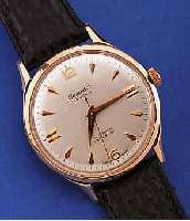 GIGANDET HERRENARMBANDUHR AUTOMATIK, SCHWEIZUM 1957, RG 750/000, BODEN GESCHR., BLATT REST., 25 ST., ZENTRALROTOR, BASISKAL. FELSA 1560, ...