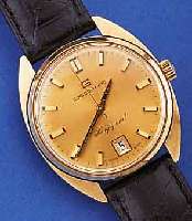 GINSBO MATIC HERRENARMBANDUHR KINGS GUARD, ZENTRALSEK., DATUM, GG 750/000, BODEN GESCHR.,BEI FERTIGST. WASSERGESCH., SCHWEIZ UM 1964, 25 ST., ...