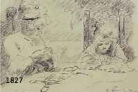 DILL, OTTO, 1884 NEUSTADT-1957 BAD DüRKHEIM, MUTTER UND KIND IN DER STUBE, BLEISTIFT AUF PAPIER, RE. U. BEZ.: 27. FEBR. 1920 ABENDS, CA. ...