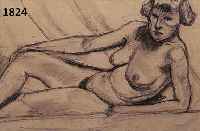 SPIROSPIRO, EUGEN, 1874 BRESLAU-1972 NEW YORK, LIEGENDER WEIBLICHER AKT, BLEISTIFTZEICHNUNG AUF GRAUEM PAPIER, UNSIGNIERT, IM WERKSVER- ZEICHNIS ...