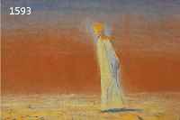 UNTEUNTERSEHER, FRANZ XAVER, 1888 GÖPPINGEN- 1954 KEMPTEN, JESUS IN DER WÜSTE, PASTELL AUF PAPIER, RÜCKSEITIG NACHLAßSTEMPEL, CA. 25 X 33 CM, ...