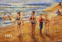 UNGER, WOLFGANG HEINZ, 1929 HALL/SAALE, ÖL/MALKARTON, HIER: AM BADESTRAND, RE. UNTEN SIGN., M. CA. 30X40 CM, RAHMEN