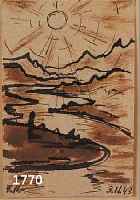 HECKHECKENDORF, FRANZ, 1888 BERLIN-1962 MÜNCHEN, LAVIERTE TUSCHE, DAT. UND MONOGR. 1943, BLICK AUF FLUßLANDSCHAFT, IM KZ WALDSHUT ENTST., M. CA. ...