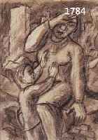 KÜPKÜPPER, WILL, GEB. 1893 BRÜHL, DIE ABKEHR, BLEISTIFTZEICHNUNG VON 1946, CA. 22 X 17 CM, PP, U.GL., R.