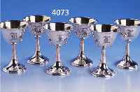 6 DESSERT- BZW. EISKELCHE, USA, 925ER SILBER, INTERNATIONAL, LORD SAYBROOK, KUPPA MIT INNENVERGOLDUNG, BES.-MONOGR., Z.T. L. VERBEULT, H CA. 11.5 ...