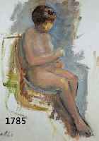 OLDOLDE, HANS (D.J.), 1895 SEEKAMP BEI KIEL-1987 GAUTING, SITZENDER WEIBLICHER AKT, ÖL/HOLZ, LI. U. SIGN., CA. 45 X 34,5 CM, R.
