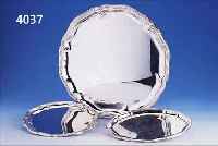 KONVOLUT 3 ANBIETPLATTEN, 925ER/835ER SILBER, BAROCKSTIL, GEYER & KRAUS UND WILKENS, ANLAUFGESCHüTZT, D CA. 33.5 CM BZW. D CA. 20.5 CM, ...