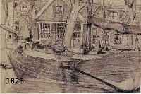 WIMMWIMMER, FRITZ, 1879 ROCHLITZ-1960 NEUBURG, KOHLEZEICHNUNG, HIER: ANSICHT IN DORDRECHT, UNSIGNIERT, VERSO NACHLAßSTEMPEL, CA. 24.5 X 31 CM, ...