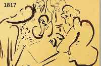 BREIBREINLINGER, HANS, 1888-1963, KARTENSPIELER, TUSCHPINSELZEICHNUNG, MONOGRAMMIERT UND DAT. 54, CA. 21 X 29,5 CM, PP, U.GL., R.