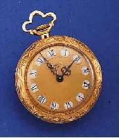 GENEVE EXTRA DAMENANHäNGE/TASCHENüHRCHEN, SCHWEIZ UM 1950, GG 750/000, RUNDUM SCHMUCK- GRAV., DREHPENDANT, MATT VERG. BLATT M. KAR- ...