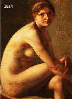 MALEMALER AUS DEM ATELIER JEAN AUGUSTE DOMINIQUE INGRES (1780-1867), SITZEND. WEIBLICHER AKT, ÖL/LWD, RÜCKSEITIG ATELIERSTEMPEL INGRES, MIT ...