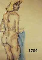 WIMMWIMMER, FRITZ, 1879 ROCHLITZ-1960 NEUBURG, STEHENDER WEIBLICHER RÜCKENAKT, AQUARELLIERTE KOHLE- UND BLEISTIFTZEICHNUNG, IM WVZ AUFGE- FÜHRT ...