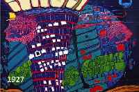 HUNDERTWASSER, FRIEDENSREICH, 1928 - 2000, FLUCHT INS ALL, AUS DER REGENTAGMAPPE 1077/3000, SIGNIERT, HWG 47, CA. 67,5 X 47 CM