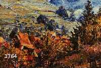 HAHN, A., DEUTSCHER MALER, DATIERT 1950, WEITE HÜGELIGE LANDSCHAFT MIT DORF IN DER TALSENKE, ÖL/HARTFASER, RE. U. SIGN., RÜCK- SEITIG BEZ.: ...
