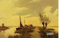 WEISS, H., DEUTSCHER MALER, 1. HÄLFTE 20. JH., WEITE FLUSSLANDSCHAFT MIT FISCHERBOOT, ÖL/LWD, RE. U. SIGN., CA. 50 X 70 CM, R.
