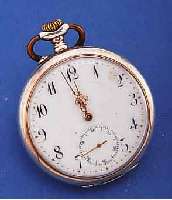 DÜRSTEIN & CO OFFENE HERRENTASCHENUHR MODELL NORMAL, DEUTSCHLAND/SCHWEIZ UM 1910, 800ER SILBER, BER., GOLDRäNDER NOCH ERKENNB., EMAIL-BL. BESCH. ...