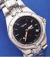 KONVOLUT: 2 TISSOT ARMBANDUHREN, BEIDE HIGH-TECH-QUARTZW. U. DATUM, 1X EDELST. MATT.,TEILW. SAT., BODEN U. KRONE GESCHR., SAPHIR- FLACHGL., ...