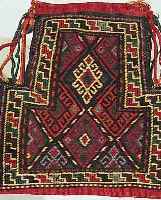 SALZSACK, PERSIEN, 38 X 36CM, EHZ 3 WOLLE AUF WOLLE, CA.50 JAHRE