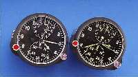 KONVOLUT: 2 EINBAUBORDCHRONOGRAPHEN, SOWJET-UNION, 1X UM 1984, 1X UM 1989, VERGL. LITERA- TUR LEVENBERG I, NR. 478, VORGES. FüR MIG29, D. CA. 80 ...
