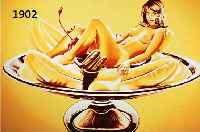 RAMRAMOS, MEL, BANANA SPLIT, FARBSIEBDRUCK, HANDSIGNIERT UND NUM. 144/199, CA. 65 X 76 CM