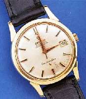 OMEGA HERRENARMBANDUHR CONSTELLATION AUTOMATIKCHRONOMETER, SCHWEIZ UM 1963, EDELST., GG- LüNETTE, STARKE GG-SCHULTERN, VERS. BLATT, ALTERSBED. ...