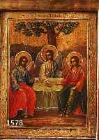 IKONE, RUßLAND, UM 1890-1900, DIE EMMAUS- JüNGER, IM ORIG. KIOT, CA. 18 X 13 CM