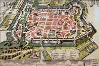 ALTKOLOR. KUPFERSTICH, V. M. SEUTTER, CA. 1757, LüNEBURG, EINE ALTE EHEMALS HERZOGL. NUMMEHRO CHURFüRSTL. HANOFERSICHE, ...