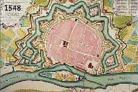 ALTKOLOR. KUPFERSTICH, V. M. SEUTTER, CA. 1730, GRUNDRISS DER STADT UND VESTUNG HAMELN MIT IHREN BEFESTIGUNGS WERCKER NACH GENAUESTENUND ...