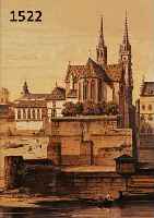 KONVOLUT VON 4 BLATT MIT ANSICHTEN VON BASEL, 1.) GETÖNTE LITHO. V. STROOBANT AUS HYMANS MONUMENTAL, LE RHIN, CA. 1862, DAS MÜNSTER ZU BASEL, 31 ...
