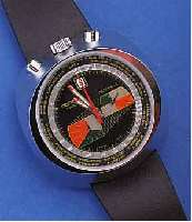 SORNA ARMBANDCHRONOGRAPH, SCHWEIZ UM 1970, MASSIV METALL HARTVERCHR., EDELST.-BODEN GE- SCHR., 15-MIN.-STOPPZäHLER, DATUM BEI 12, ZUR ...