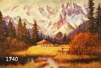 MÜLLMÜLLER-BAUMGARTEN, CARL, GEB. 1879 LEIPZIG, BAUERNGEHÖFT IN DEN ALPEN, ÖL/LWD, LI. U. SIGN., CA. 80 X 100 CM, R.