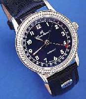 JEAN MARCEL HERRENARMBANDUHR AUTOMATIK, SCHWEIZ 1998, UNGETR. LAGERW., ORIG.-ETUI, GARANTIEKARTE M. HERKUNFTSNACHW., EDELST., LEDERB. M. ...