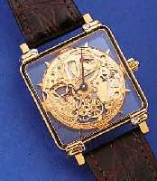 BULER SKELETT HERRENARMBANDUHR MODELL PRESTIGE AUFWEND. CARREE-ARRONDE-GEH. VERG., 4-FACH VERSCHR., BEI FERTIGST. WASSERD. BIS 30 M, BEIDS. ...