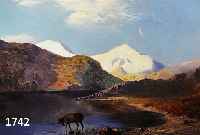 ZUSCHR.: BREANSKI, ALFRED DE, 1852 - 1928, BRITISCHER LANDSCHAFTSMALER, WIRKTE IN GREEN- WICH, STELLTE SEIT 1869 IN DER ROYAL ACADEMY AUS. HIRSCH ...