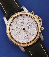 BARONE ARMBANDCHRONOGRAPH AUTOMATIK MIT TAG UND DATUM, EDELST., TEILW. SAT., TEILW. POL. DRÜCKER, SCHRAUBKRONE WIE LÜNETTE HARTVERG., BOMB. ...
