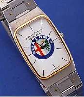 PININ FARINA DESIGNERHERRENARMBANDUHR M. ALPHAROMEO LOGO GLEICHNAMIGER AUTOFIRMA AUF ZIFFER-BLATT, EDELST. MATT. INCL. BAND, MINERAL- FLACHGL., ...