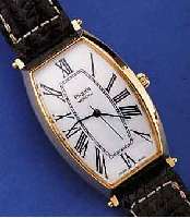 PIQUOT HERRENARMBANDUHR MERIDIEN REPLIKA UM 1920, UNGETR. LAGERW., SCHWEIZ UM 1996, METALL TONNENFORM HARTVERG., IN SICH GEWöLBT, ...