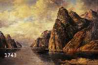 LAMBERT, B., UM 1900, PSEUDONYM DES KARL KAUFMANN, NORWEGISCHER FJORD, ÖL/LWD., SIGN., CA.: 68 X 105 CM, R.