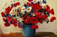 RANG, CARL, 1886 FREIBURG, WAR TäTIG IN FRANKFURT/M., FELDBLUMENSTRAUSS MIT MOHNBLUMEN, ÖL/LWD., SIGN., CA.: 50 X 60 CM, R.