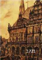 UNBEK. KüNSTLER ANF. 20. JH., DAS RATHAUS VON BREMEN, PASTELL, WOHL UN- SIGN., CA.: 40 X 32 CM, UNTER GLAS IM PP. GER.(PP. UND R. ...