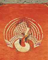 SEIDENTUCH CHINA, BESTICKT, 58 X 52CM, EHZ 1-2, UM 1870
