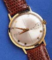 NIVADA NIVADA HERRENARMBANDUHR AUTOMATIK, SCHWEIZ UM 1964, GG 750/000, EINSCHALENGEH., GET. A-WELLE, BEI FERTIGST. WASSERGESCH., VERS. BLATT, ...