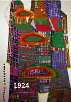 HUNDERTWASSER, FRIEDENSREICH, 1928-2000, GOOD MORNING CITY, FARBSIEBDRUCK MIT METALL- FOLIENPRäGUNG, NUM. 83/10000, HANDSIGNIERT UND ...