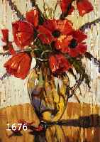 GREGREINER, ALOIS, STILLEBEN MIT KLATSCHMOHN, ÖL/LWD, RE. U. SIGNIERT, CA. 58 X 41 CM, EINE REST. STELLE